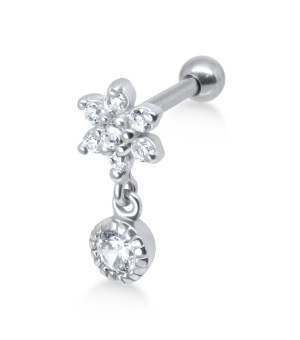 Flower CZ Stone Helix Ear Piercing TIP-2420